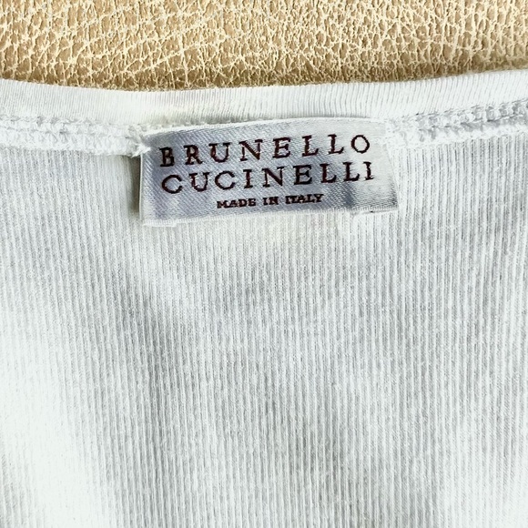 Brunello Cucinelli white tank with chain detail - Picture 4 of 5
